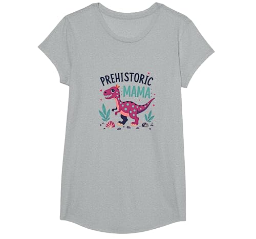 Königin der Dinosaurier: Verspielte prähistorische Ermächtigung T-Shirt, Girls, Grau Meliert, S von Generic