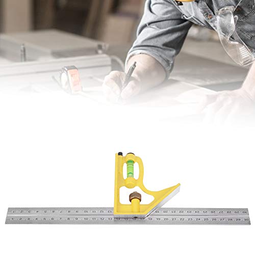 Kombination Quadrat, 300 Mm Edelstahl Einstellbarer Tragbarer Lineal Mehrzweckquadrat -Tool -Framing Quadratverstellbares Quadrat für Winkel- / Messspuren und Zeichnung von Generic