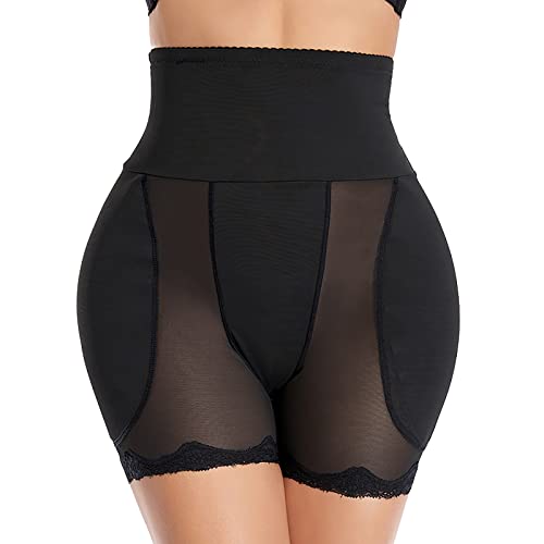 Kompression Leggings Damen Bodysuit Damen Gepolsterte Enhancer Hip Pads Shapewear Hip Enhancer Butt und Hip Padded Hip Dip Pads Baumwolle Tanga Damen Body Shaper Bauchweg (Black, M) von Generic