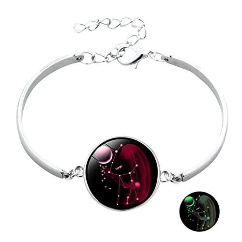 Konstellation Mode Charm Schmuck Armbänder Männer 12 Armbänder für Frauen Kristall Zubehör Armbänder Dehnbare Armbandschnur (F, One Size) von Generic