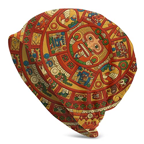 Kopfbedeckung Aztekischer Kalender Maya Dünne Mütze Warme Beanie Mütze Retro Nachtmütze Für Skifahren, Outdoor, Erwachsener von Generic