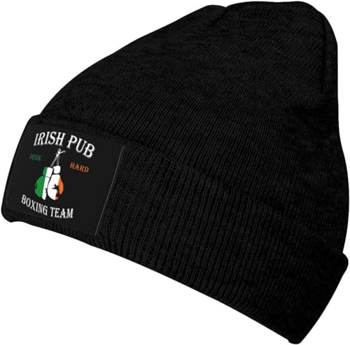 Kopfbedeckung Irish Pub Boxing Team Fahrrad Mütze Unisex Beanie Mütze Flexibler Slouch Beanie Mütze Für Outdoor, Laufen, Motorradfahren von Generic