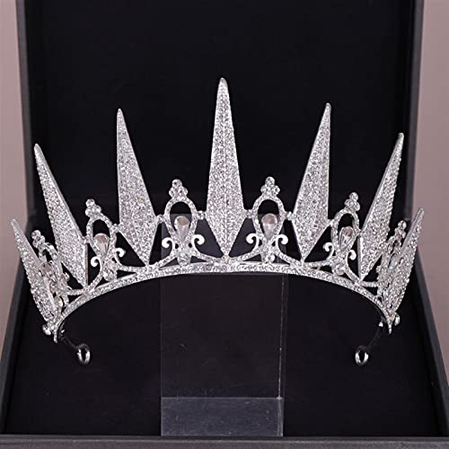 Kopfbedeckungen für die Hochzeit Trendy Silber Diademe Kristall Strass Kronen Diademe und Kronen Hochzeit Haarschmuck Prinzessin Frauen Schmuck Hochzeit Haarschmuck von Generic