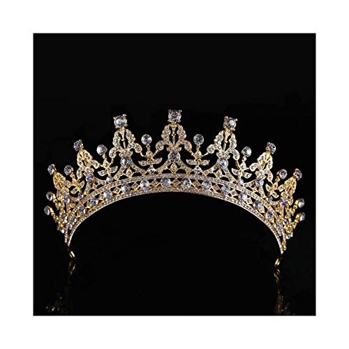Kopfschmuck Braut Kristall Tiara Kronen Prinzessin Königin Festzug Schleier Tiaras Stirnband Hochzeit Haar Zubehör von Generic