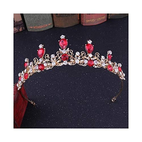 Kopfschmuck Europäische Braut Hochzeit Blätter Blumen Perle Tiara Kronen Kristall Königin Tiara Diadem Braut Haar Zubehör von Generic