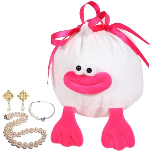 Kordelzug Samt Tasche,Samt Drawstring Bag - Süße Wurst Mund Samt Goodie Taschen | Tragbare multifunktionale Süßigkeiten-Taschen mit Kordelzug, Weihnachtsfeiern für Snacks von Generic