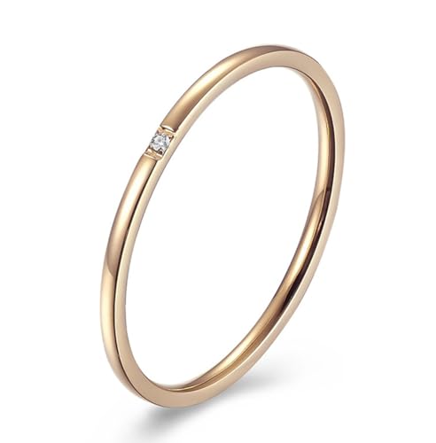 Korea Diamant Edelstahlring, 1mm Damen Diamant Verlobungsring von Generic