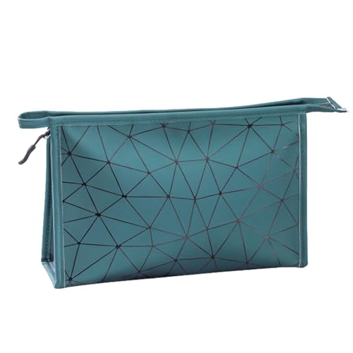 Kosmetik-Organizer-Tasche, Make-up-Organizer für Reisen – Kosmetiktasche für Reisen | Tragbare Reise-Kosmetiktasche aus wasserdichtem PU-Leder mit großer Kapazität mit ri-Griff, dunkelgrün, von Generic