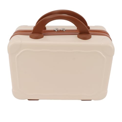 Kosmetikbox, Gepäckdesign, 14-Zoll-Retro-Kosmetiktasche mit Großer Kapazität, Kompakt für die Aufbewahrung von Mädchen (Beige) von Generic