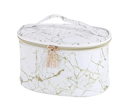 Kosmetiktasche, große Kapazität, lässig, for Reisen, Waschen, Aufbewahrungstaschen aus PU-Leder for Damen und Herren(2 White) von Generic