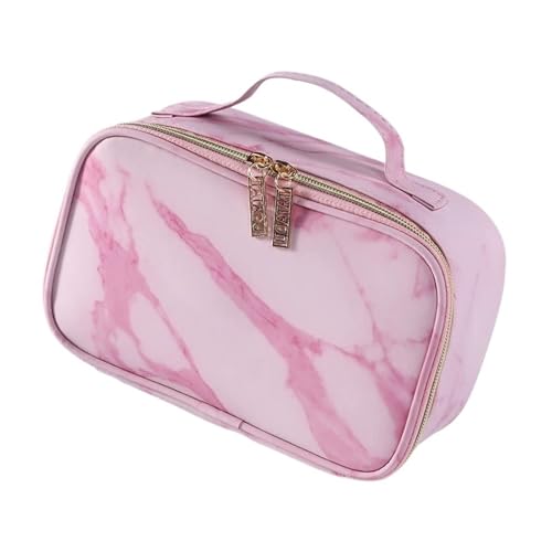 Kosmetiktasche, große Kapazität, lässig, for Reisen, Waschen, Aufbewahrungstaschen aus PU-Leder for Damen und Herren(2 pink) von Generic