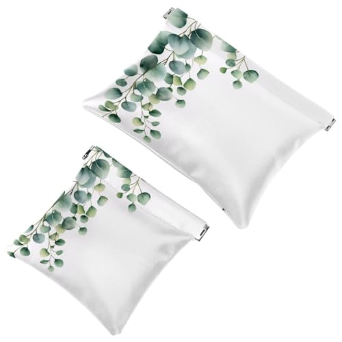 Kosmetiktasche Kosmetiktasche Damen Schminktasche Wasserdicht Leder Schminktasche Ohne Reißverschluss Selbstschließende Schminktasche Mini Handtaschentasche Rosa Aquarell Blumen Wildblumen, Mehrfarbig von Generic