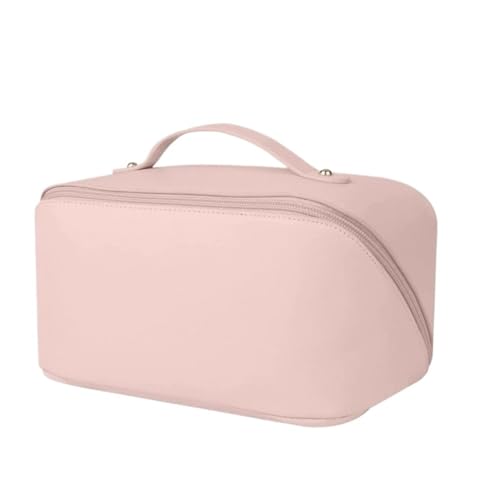 Kosmetiktasche PU-Leder Große Kapazität Reisekosmetik Aufbewahrungstaschen Damen Tragbare Handtasche(Pink) von Generic