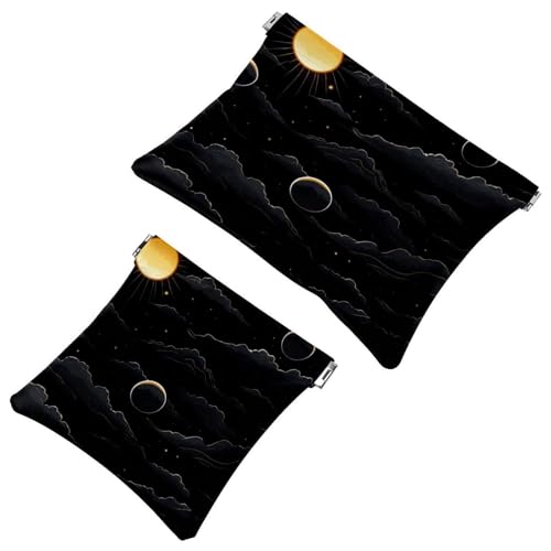 Kosmetiktasche Taschen-Kosmetiktasche zum Zusammendrücken mit Nahaufnahme, wasserdicht, Reise-Make-up-Tasche, tragbar, ohne Reißverschluss, für Damen, Mehrfarbig 03, 7.1x5.8 inch/4.7x4.5 inch von Generic