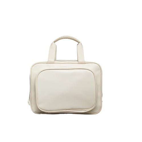 Kosmetiktasche aus Leder for Damen, multifunktional, tragbar, Make-up-Tasche, große Kapazität, Reise-Kulturtasche(White) von Generic