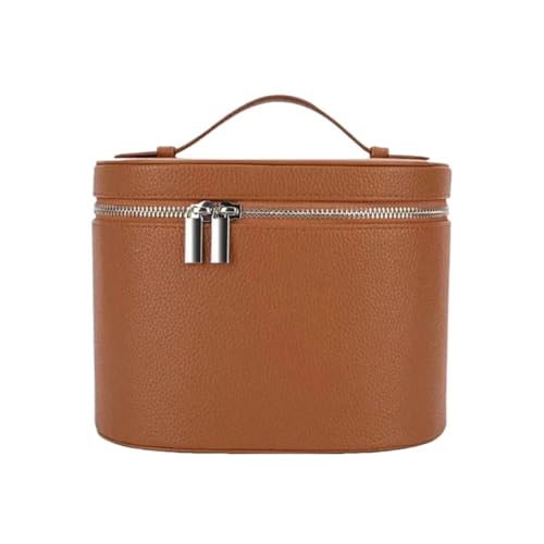 Kosmetiktasche aus PU-Leder for Damen, tragbarer Aufbewahrungs-Make-up-Organizer mit großer Kapazität for unterwegs(Brown) von Generic