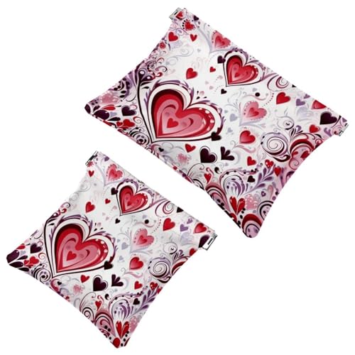 Kosmetiktasche für Geldbörsen, wasserdicht, tragbar, ohne Reißverschluss, 2 Stück, Mehrfarbig 06, A：7.1x5.8in/18x14.8cm，B:4.7x4.5in/12x11.5cm von Generic