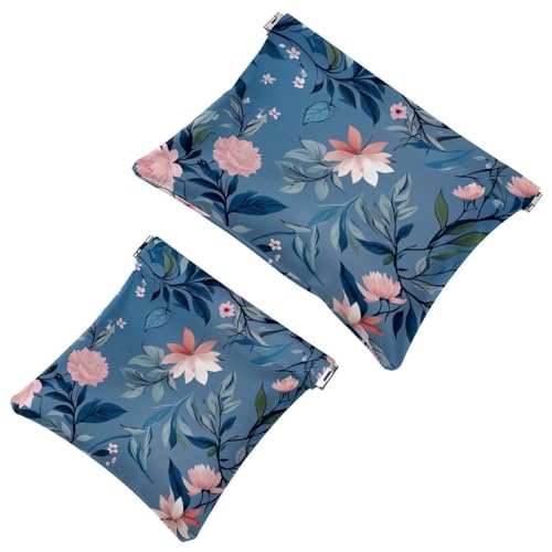 Kosmetiktasche für Geldbörsen, wasserdichte Make-up-Tasche, Kosmetiktasche, tragbar, ohne Reißverschluss, 2 Stück, Mehrfarbig 02, A：7.1x5.8in/18x14.8cm，B:4.7x4.5in/12x11.5cm von Generic