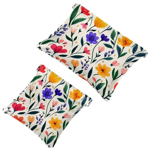 Kosmetiktasche im Taschenformat, wasserdichte Reisetasche mit buntem Schmetterling, Aquarell-Make-up-Tasche, Reise-Make-up-Tasche, tragbares Mini-Federmäppchen ohne Reißverschluss für Frauen, von Generic