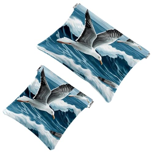 Kosmetiktasche mit 122 Fächern für Geldbörsen, wasserdicht, tragbar, ohne Reißverschluss, 2 Stück, Mehrfarbig 02, A：7.1x5.8in/18x14.8cm，B:4.7x4.5in/12x11.5cm von Generic