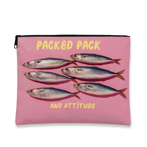 Kosmetiktasche mit Fischmotiv, verpackt und Kosmetiktasche für Damen, tragbar, klein, mit Reißverschluss, perfekt für Festivals und Sommerausflüge, Pfirsich, 7x9 Inch, Fische Kosmetiktasche mit Fischmotiv, verpackt und Kosmetiktasche für Damen, tragbar, klein, mit Reißverschluss, perfekt für Festivals und Sommerausflüge, Pfirsich, 7x9 Inch, Fische von Generic