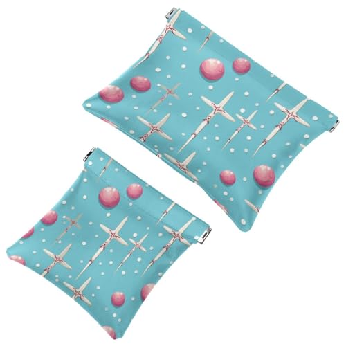 Kosmetiktasche mit Oster-Kreuz-Art-980 für Geldbörsen, wasserdichte Make-up-Tasche, Kosmetiktasche, tragbar, kein Reißverschluss, Make-up-Tasche, 2 Stück, Mehrfarbig 03, A：7.1x5.8in/18x14.8cm，B von Generic