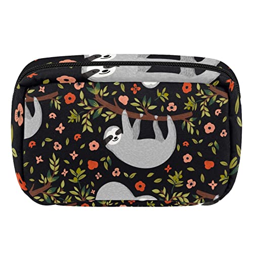 Kosmetiktasche mit Reißverschluss, Make-up-Tasche, Reise, wasserdichte Kulturbeutel für Frauen, Tier-Faultier, Mehrfarbig, 17.5x7x10.5cm/6.9x4.1x2.8in von Generic