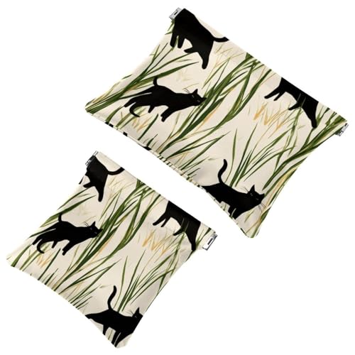 Kosmetiktasche mit kleiner Tasche, Reise Kosmetiktasche mit Druckverschluss, Kein Reißverschluss, Mini Kosmetiktasche für Damen und Mädchen Tarnmuster Schwarz und Grau Multi 02 7.1x5.8 Zoll / 4.7x4.5 von Generic