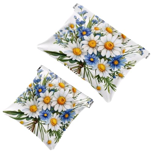 Kosmetiktasche mit kleiner Tasche, Reise-Make-up-Tasche mit Druckverschluss, kein Reißverschluss, Mini-Make-up-Tasche für Frauen und Mädchen, Aquarell-Blumenstrauß, Garten, Mehrfarbig 10, 7.1x5.8 von Generic