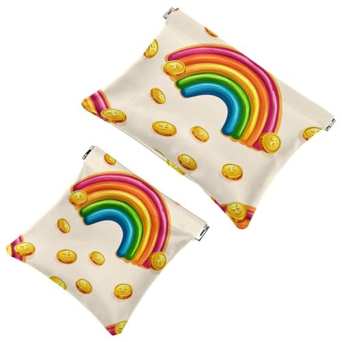 Kosmetiktasche mit kleiner Tasche, Squeeze Top Reise-Make-up-Tasche für Geldbörse, kein Reißverschluss, selbstschließende Mini Kosmetiktasche für Damen und Mädchen, Lila Blumen Blumen Multi 09 7.1x5.8 von Generic