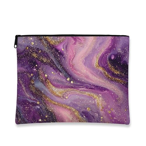 Kosmetiktasche mit violettem Wirbelmuster, Marmor-Galaxie, Kosmetiktasche für Damen, tragbare kleine Canvas-Reißverschlusstasche, Festival-Geschenk, Hautpflege, Kulturbeutel, Veilchen, 7x9 Inch Kosmetiktasche mit violettem Wirbelmuster, Marmor-Galaxie, Kosmetiktasche für Damen, tragbare kleine Canvas-Reißverschlusstasche, Festival-Geschenk, Hautpflege, Kulturbeutel, Veilchen, 7x9 Inch von Generic