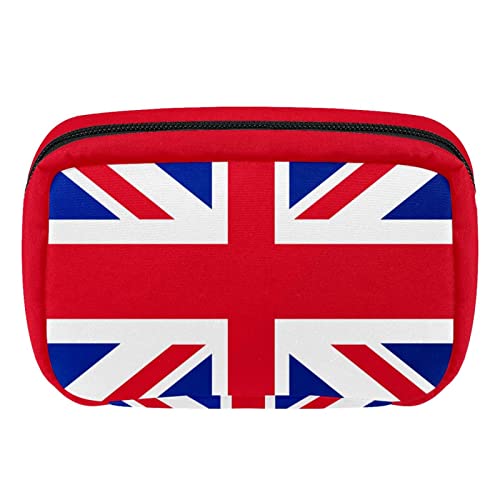 Kosmetiktaschen für Damen, kleine Make-up-Tasche, Reise-Kulturbeutel, Organizer, Reißverschluss, UK-Flagge, Mehrfarbig, 17.5x7x10.5cm/6.9x4.1x2.8in von Generic