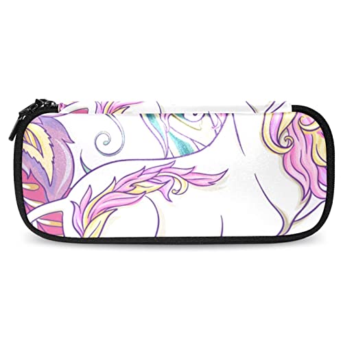 Kosmetiktaschen für Frauen, Handtaschen, Geldbörsen, Make up Organizer, Aufbewahrung, Make up Tasche, Mädchen,Blumen Kunst Malerei Einhorn von Generic