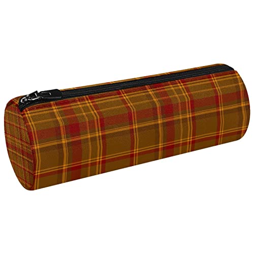 Kosmetiktaschen für Frauen, Handtaschen, Geldbörsen, Make up Organizer, Aufbewahrung, Make up Tasche, Mädchen,Braunes rotes gelbes klassisches Vintages Plaid von Generic