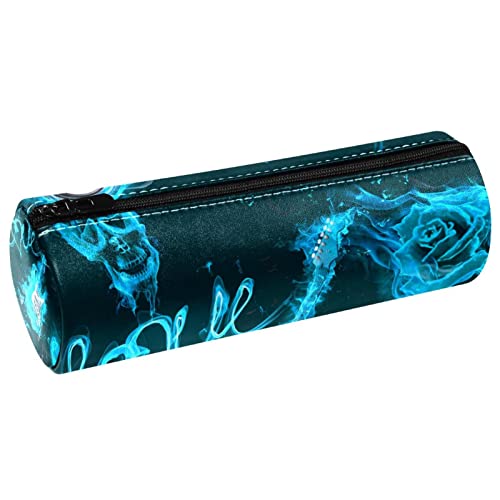 Kosmetiktaschen für Frauen, Handtaschen, Geldbörsen, Make up Organizer, Aufbewahrung, Make up Tasche, Mädchen,Feuer Flammen Liebes Gitarren Musik Rock Blau von Generic