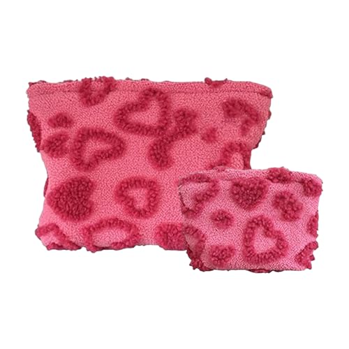 Kosmetischer Beutel - Plüsch -Toilettenkoffer, Reiseorganisator | Niedliche Herz -Design -Make -up -Tasche, Wasserdichtes Reißverschluss -Aufbewahrungs -Kit Mit Tragbarem Leichten Stil Für Mädchen Fra von Generic