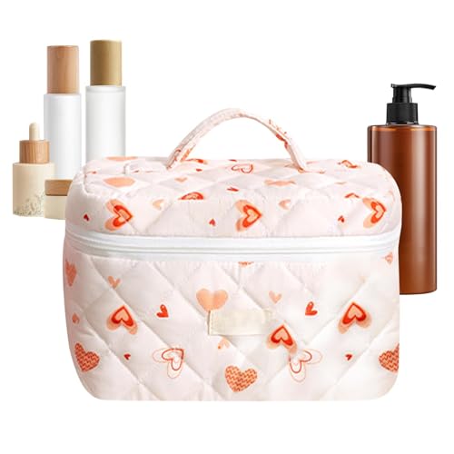 Kosmetischer Helm – Make-up-Tasche für zu Hause | Make-up-Organizer | Ästhetischer Blumenzähler | gesteppter Kosmetik-Organizer für Mädchen | Kosmetiktasche Port, mehrfarbig, 1 Open cover, Siehe von Generic