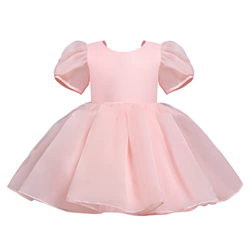 Kostüm Kinder Kleid Tüll Prinzessin Kleidung Ärmel Patchwork 28Y Party Bubble Print Mädchen Kleinkind Mädchen Kleider Edelstahl Kette (Pink, 2-3 Years) von Generic