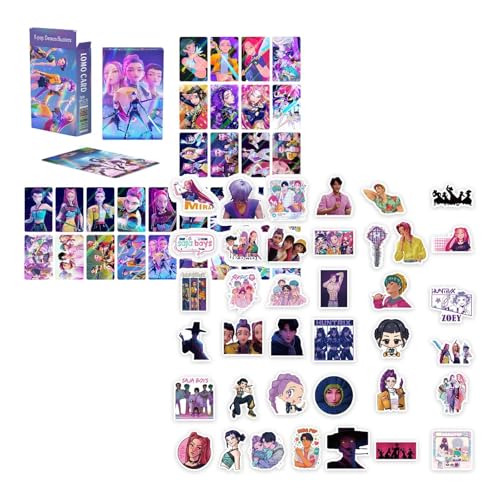 𝙆𝙥𝙤𝙥 𝘿𝙚𝙢𝙤𝙣 𝙃𝙪𝙣𝙩𝙚𝙧𝙨 30PCS Cards Photocards+ 75PCS Stickers 𝘿𝙚𝙢𝙤𝙣 𝙃𝙪𝙣𝙩𝙚𝙧𝙨 Rumi Mira Zoey Jinun Bilder Card Set Geburtstagsgeschenk für Fans Jugendliche von Generic