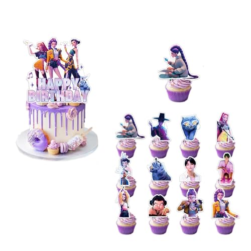 𝙆𝙥𝙤𝙥 𝘿𝙚𝙢𝙤𝙣 𝙃𝙪𝙣𝙩𝙚𝙧𝙨 Geburtstags Deko Huntrix Kuchen Topper Cupcake Toppers Banner Party Dekorationen Festliche Atmosphäre Zubehör für Kinder Fan 𝙆𝙥𝙤𝙥 𝘿𝙚𝙢𝙤𝙣 𝙃𝙪𝙣𝙩𝙚𝙧𝙨 Geburtstags Deko Huntrix Kuchen Topper Cupcake Toppers Banner Party Dekorationen Festliche Atmosphäre Zubehör für Kinder Fan von Generic