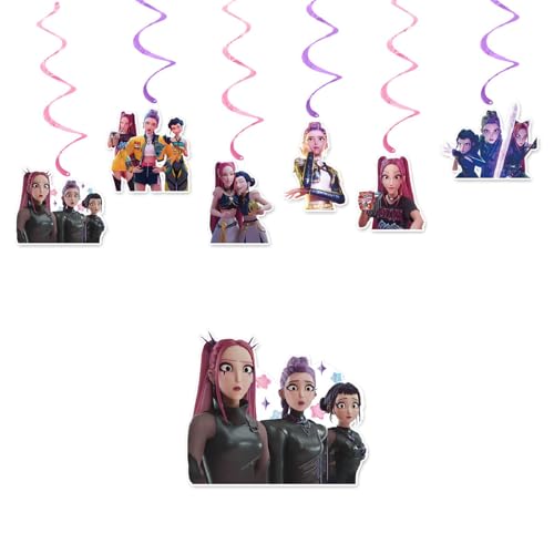 𝙆𝙥𝙤𝙥 𝘿𝙚𝙢𝙤𝙣 𝙃𝙪𝙣𝙩𝙚𝙧𝙨 Geburtstags Deko Huntrix Kuchen Topper Cupcake Toppers Banner Party Dekorationen Festliche Atmosphäre Zubehör für Kinder Fan von Generic