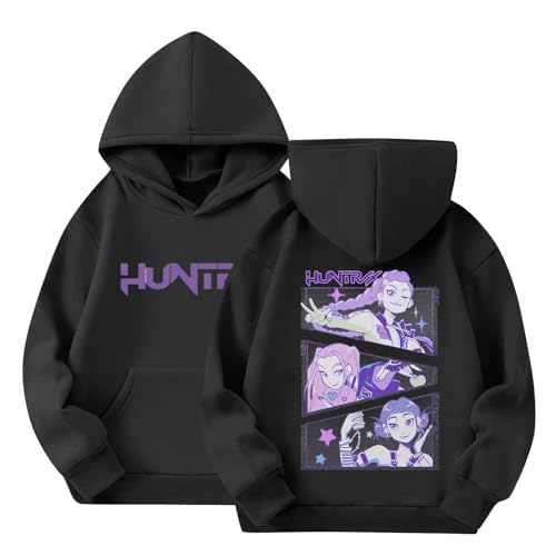 Kpop Demon Hunters Hoodie for Girls,Casual K-Pop Streetwear Hoodie with Anime Print,Long Sleeve Sweatshirt Tops for Mädchen Teenagers 3-14 Years von Generic