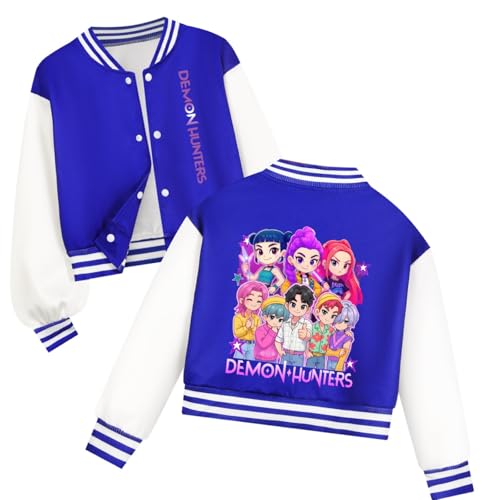 𝙆𝙥𝙤𝙥 𝘿𝙚𝙢𝙤𝙣 𝙃𝙪𝙣𝙩𝙚𝙧𝙨 Jacke für Mädchen Jungen Anime Print Stehkragen Softshelljacke Kinder Sweatjacke Langarm 𝘒𝘱𝘰𝘱 𝘋𝘦𝘮𝘰𝘯 𝘏𝘶𝘯𝘵𝘦𝘳𝘴 kostüm Huntrix Bomberjacke von Generic