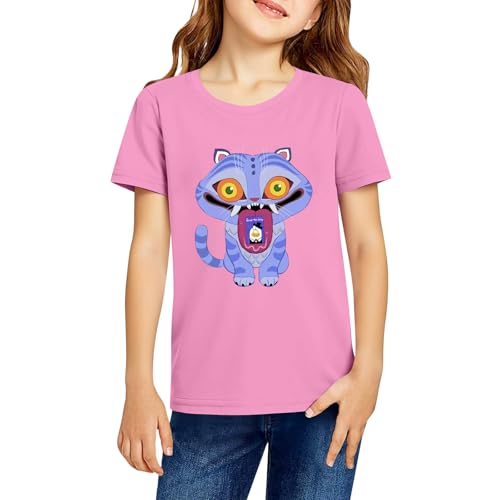 Kpop Demon Hunters T-Shirt Kinder Cute Tiger Anime Print Kurzarm K Pop Demon Hunter Kostüm Kinder Tshirt Stylish Manga Motif Perfect for Fans von Generic