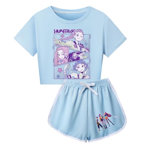 Kpop Demon Hunters Trainingsanzug Für Kinder 2-Teiliges Set Aus T-Shirt Und Hose Sommeroutfit Rumi Mira Zoey Prints Kpop Demon Hunters T-Shirt Kinder Shorts Sportanzug Für Jungen Mädchen Kpop Demon Hunters Trainingsanzug Für Kinder 2-Teiliges Set Aus T-Shirt Und Hose Sommeroutfit Rumi Mira Zoey Prints Kpop Demon Hunters T-Shirt Kinder Shorts Sportanzug Für Jungen Mädchen von Generic