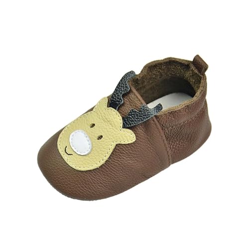 Krabbelschuhe Baby Junge Mädchen Lauflernschuhe Weiche Lauflern Schuhe Süße Tierschuhe Wasserdichte Kinderschuhe Kuschelig Atmungsaktive Outdoor Babyhausschuhe (Coffee-E, 22 Infant) von Generic