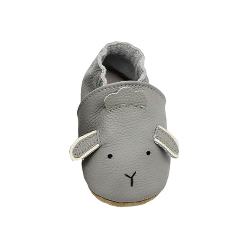 Krabbelschuhe Baby Junge Mädchen Lauflernschuhe Weiche Lauflern Schuhe Süße Tierschuhe Wasserdichte Kinderschuhe Kuschelig Atmungsaktive Outdoor Babyhausschuhe (Grey-A, 23.5 Infant) von Generic