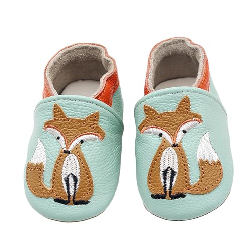 Krabbelschuhe Baby Lauflernschuhe Mädchen Jungen Hausschuhe Baby Schuhe Weicher Leder mit Wildledersohlen Lederschuhe Weicher Leder 0-6 Monate 6-12 Monate 12-18 Monate 18-24 Monate von Generic