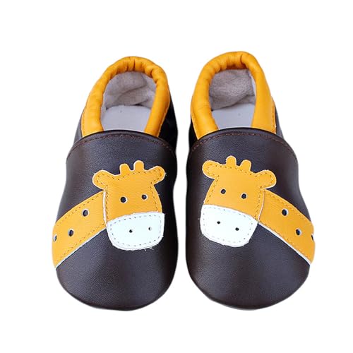 Krabbelschuhe Baby Lauflernschuhe Mädchen Jungen Hausschuhe Baby Schuhe Weicher Leder mit Wildledersohlen Lederschuhe Weicher Leder 0-6 Monate 6-12 Monate 12-18 Monate 18-24 Monate von Generic