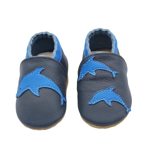 Krabbelschuhe Baby Lauflernschuhe Mädchen Jungen Hausschuhe Krabbelschuhe Babyschuhe Weicher Leder mit Wildledersohlen Lederschuhe Kleinkind 0-6 Monate von Generic